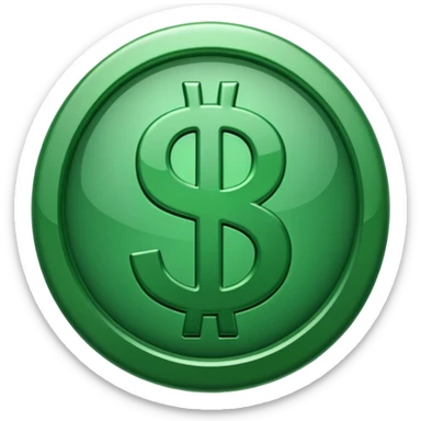 Cashapp emoji, a green dollar symbol with white background, no faces sticker