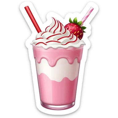 Strawberry shake with whipped cream and a cherry on top  sticker
