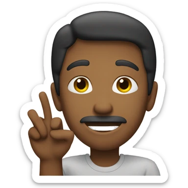 A simple emoji that makes the sign listens with his fingers sticker