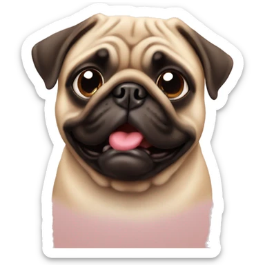 pug sending kisses sticker