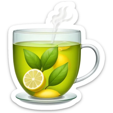 fresh green tea and lemons sticker