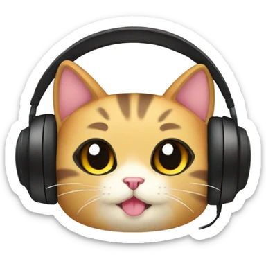 chiby girl streamer cat headphone sticker