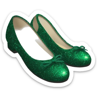 Dark green glitter ballerina shoes sticker