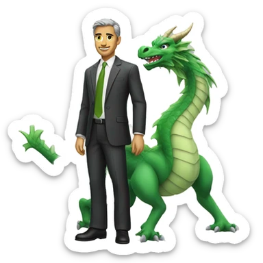Business man on dragon sticker