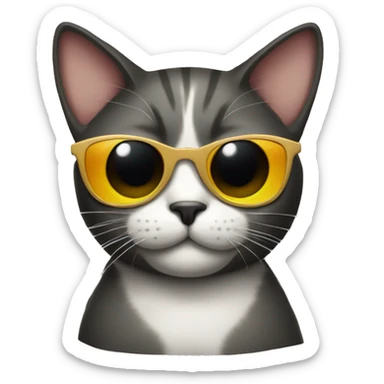 Cat with sunglasses sticker