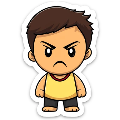 Angry brunette tan skin  sticker