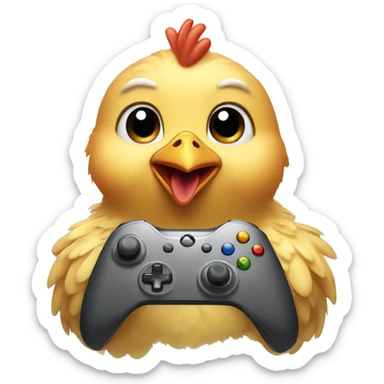 Little chicken playing xbox  sticker