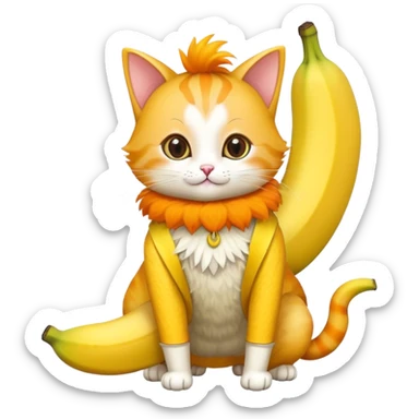 Cat I’m a banana costume  sticker