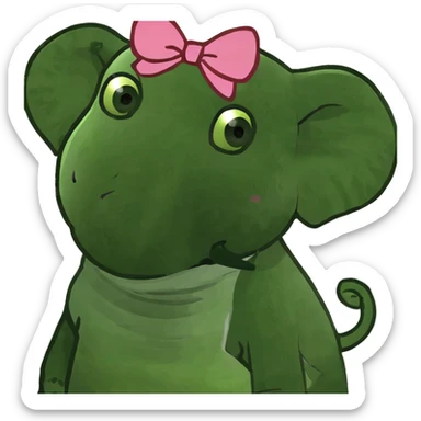 cute elephant with pink bow sticker