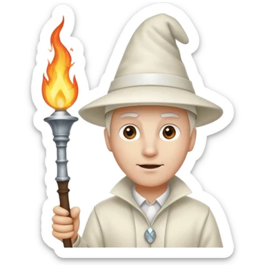A kkk guy with a torch and pointy hat sticker