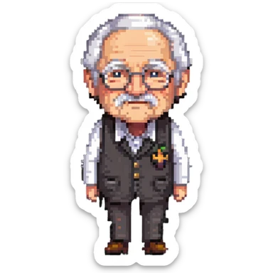 elderly white grandfather sticker