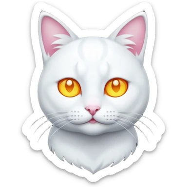 white cat luminous sticker