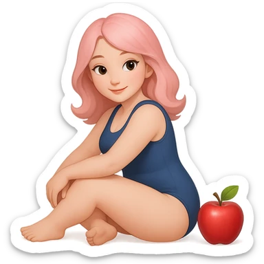 Change hair color to pastel pink, keep all other features the same, SFW, no background sticker