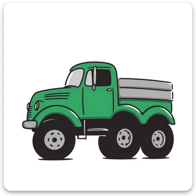 green and gray truck sticker