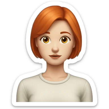 Gerl-redhead-bobcut-sad-Foxears sticker