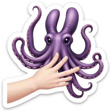 hand with tentacles instead of fingers sticker
