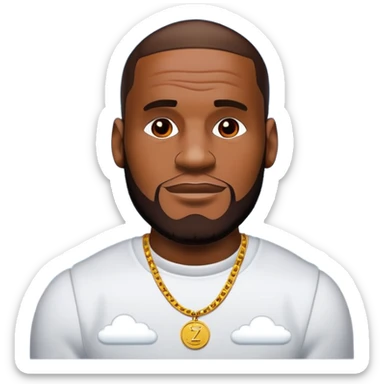 lebron james coin emoji  and text niggas in the sky sticker