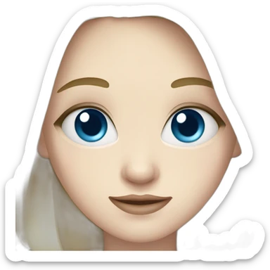 A girl with Pale skin, dark hair, high forehead, blue eyes sticker
