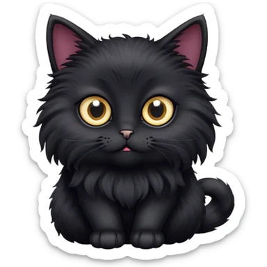 Black cat cute sticker