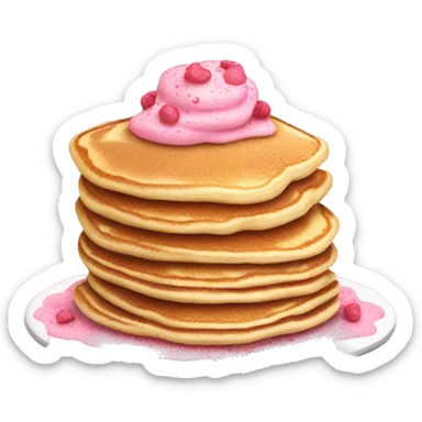 Pancake with powdered pink sprinkled sticker