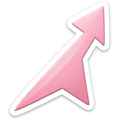 Smooth pastel pink price arrow trending upward, simple and sleek design. sticker