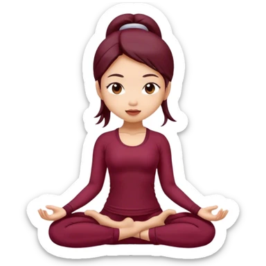 asian yoga girl light Burgundy clothes  sticker