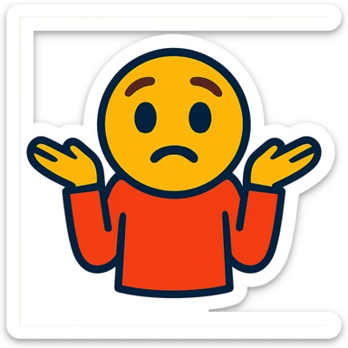 playful shrugging emoji sticker