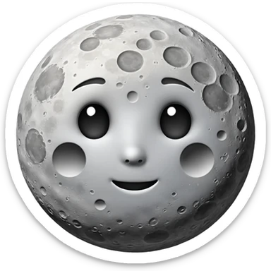 waning gibbous realistic moon sticker