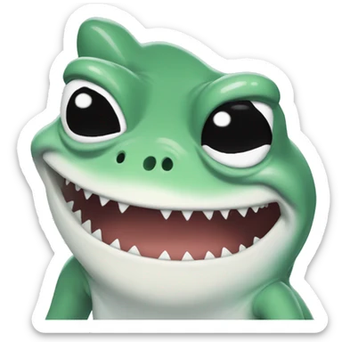 pepe the frog with shark outfit sticker