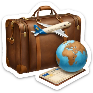 TRAVEL , travel bag , pass board, plane, glob sticker