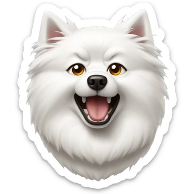 japanese spitz dog angry sticker