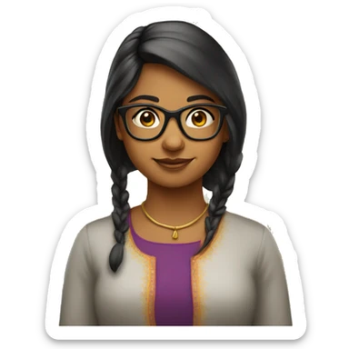 Indian fair girl in specs  sticker