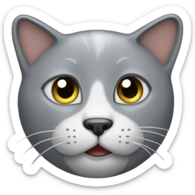 Grey cat sick sticker