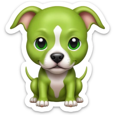 a small green alien pitbull dog sticker