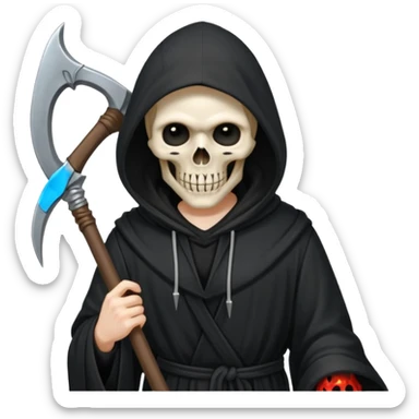 grim reaper blacked out holdin scythe sticker
