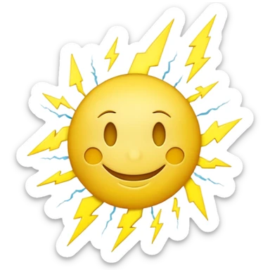 Smiley foudre orage sticker