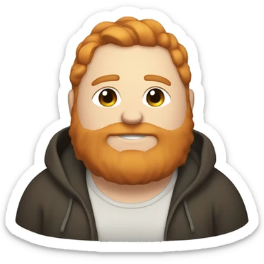 Fat streamer with ginger hair and beard named caseoh sticker