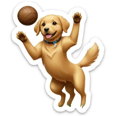 Black lab catching ball in the air  sticker
