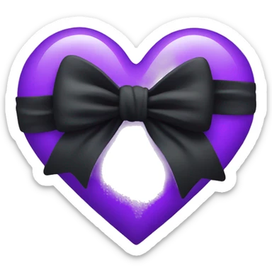 Purple Heart with black bow sticker