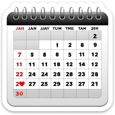 Calander page of 30 January sticker