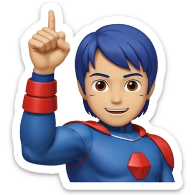 Mark from "Battle of the Planets" doing fist pump. sticker