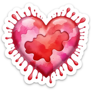 heart with a watercolor splash sticker