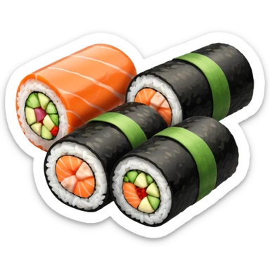 Sushi rolls rice outside restaurant style  sticker