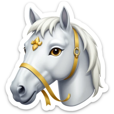 white horse’s face with winning thing sticker
