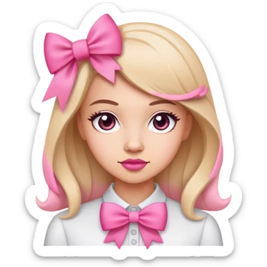 Designer with pink bow sticker