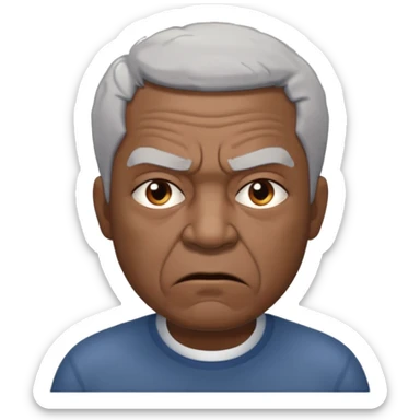 Older black angry  vulture looking to front sticker