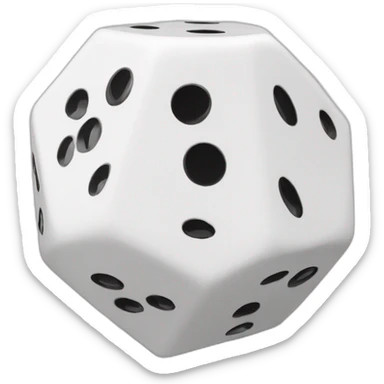 D20-dice black and white sticker