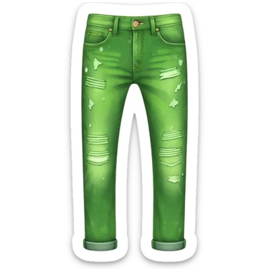 paint splashed green pants sticker