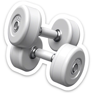 Graphicial white dumbels resembling two "O"s sticker