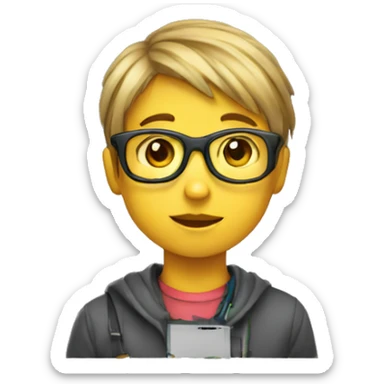 child Programming a code sticker